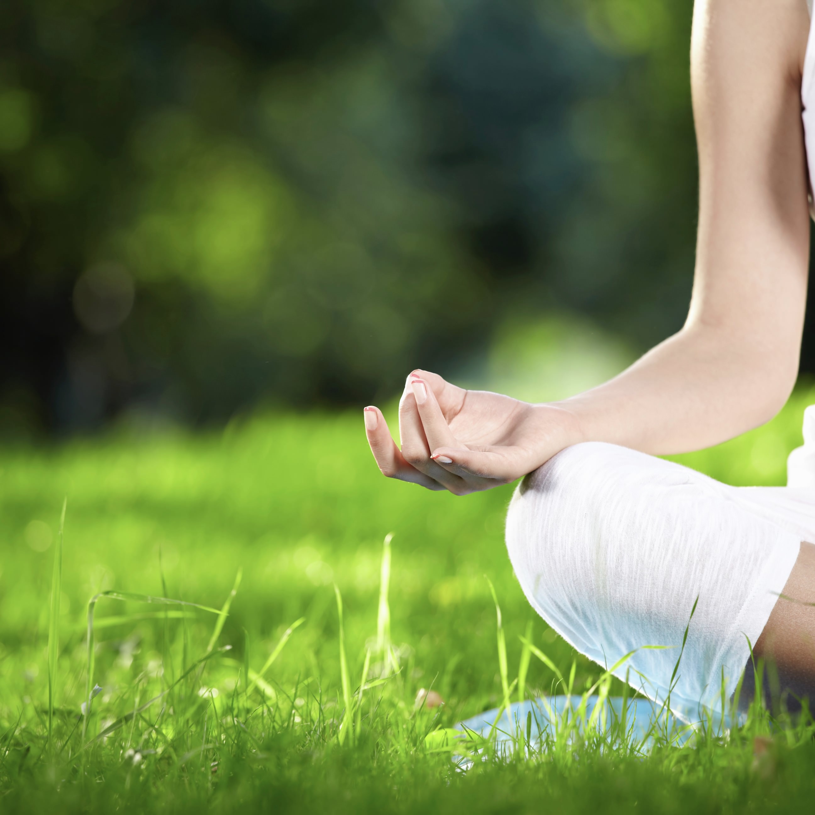 Hand meditation green yoga
