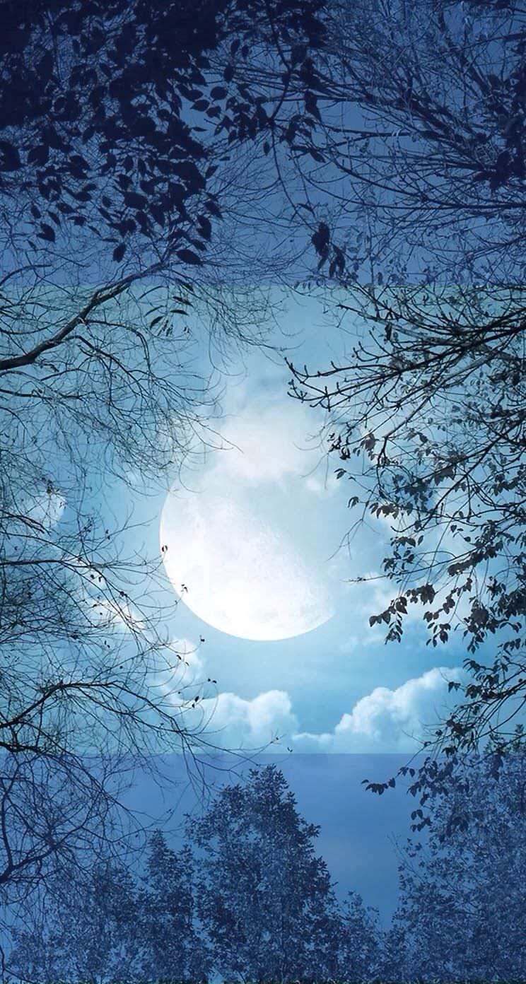 Pemandangan Bulan Langit Biru Wallpapersc IPhoneSE5s