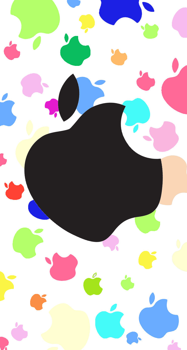 Women's cute apple logo colorful  wallpaper.sc iPhone5s,SE