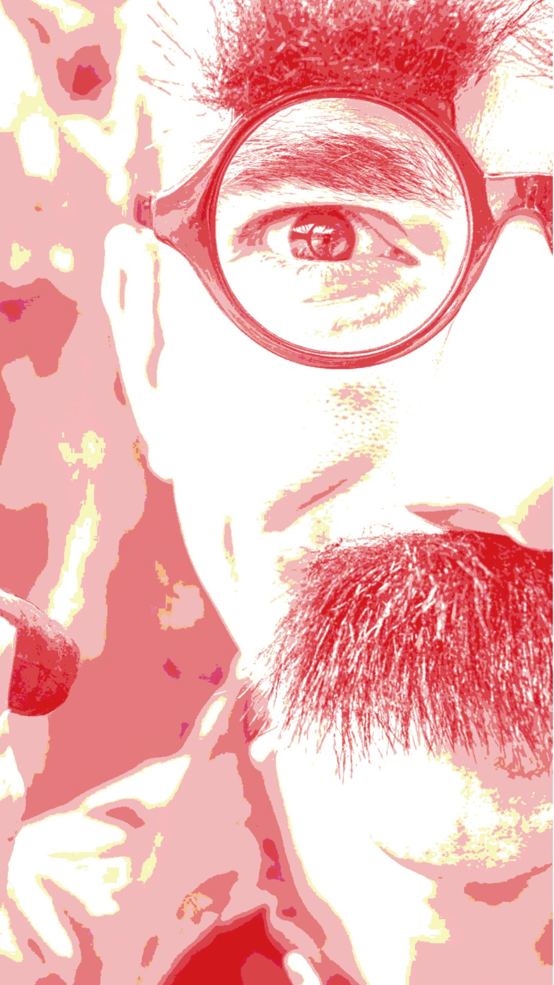 キャラクター男性髭眼鏡赤 Wallpaper Sc スマホ壁紙