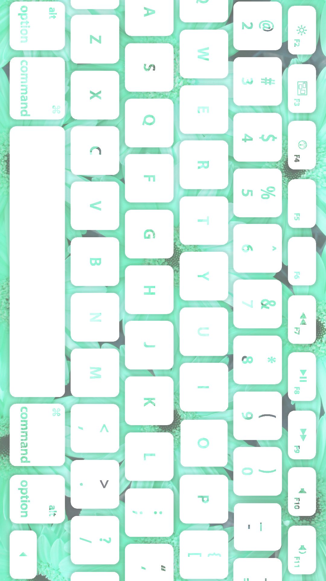 花キーボード青緑白 Wallpaper Sc スマホ壁紙