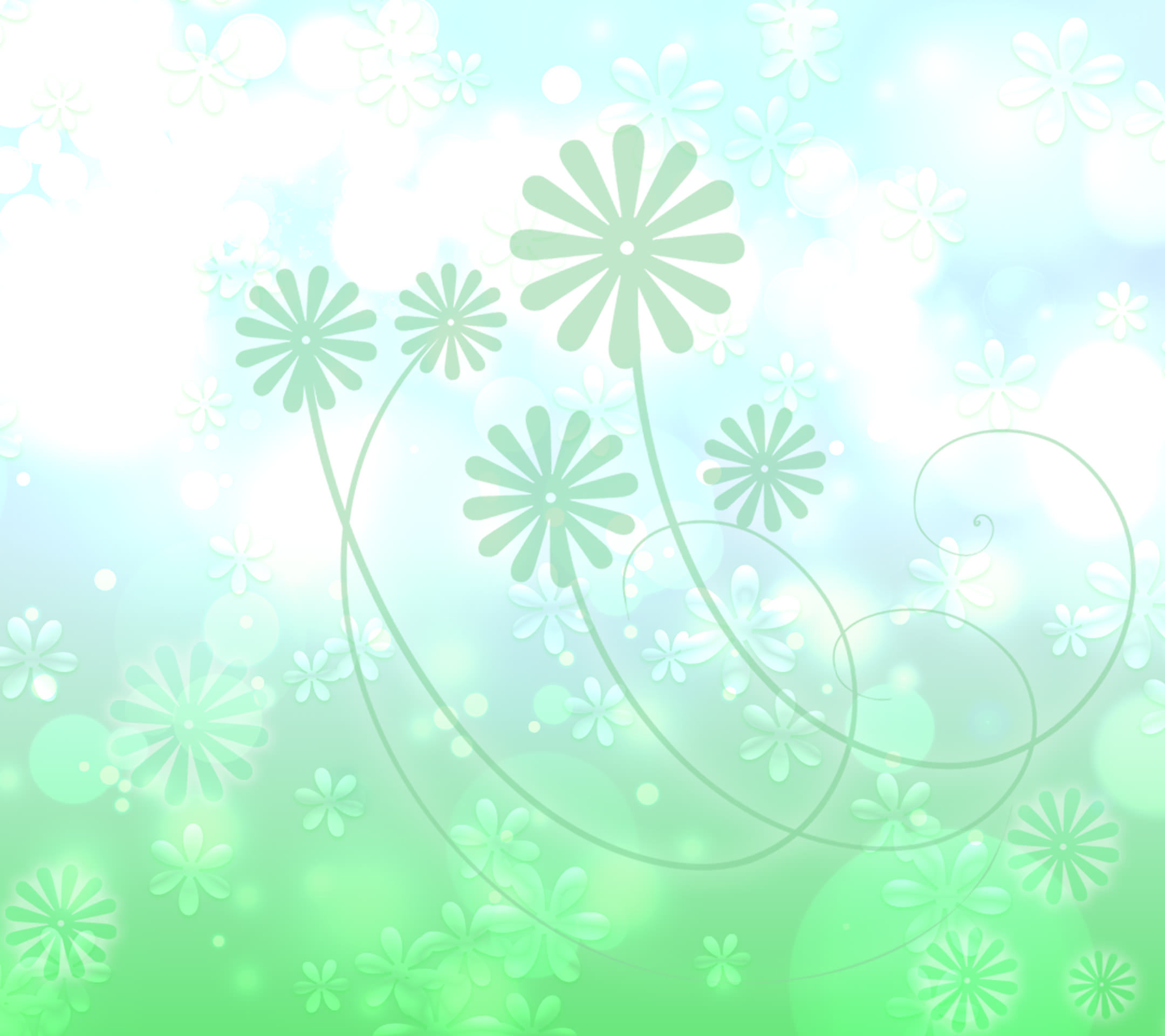 Cute Green Leaf Flower White Wallpaper Sc Smartphone