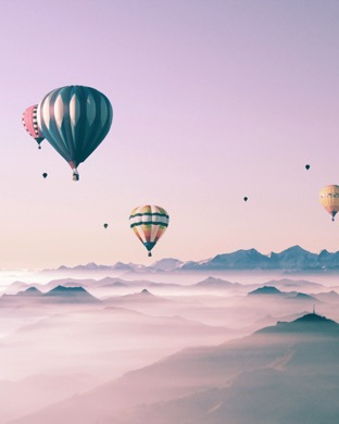 Cute landscape sky balloon for girls | wallpaper.sc AppleWatch