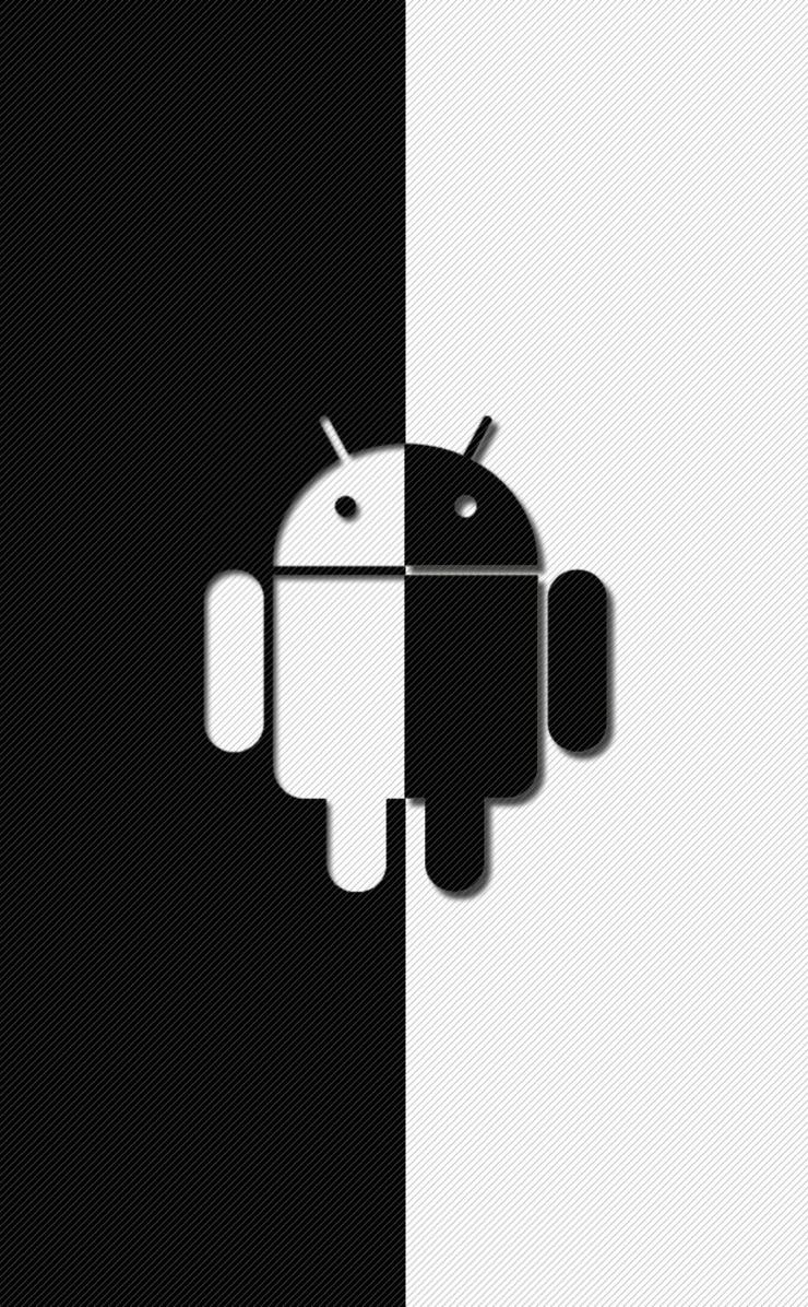 logo de Android en blanco y negro  iPhone4s,4