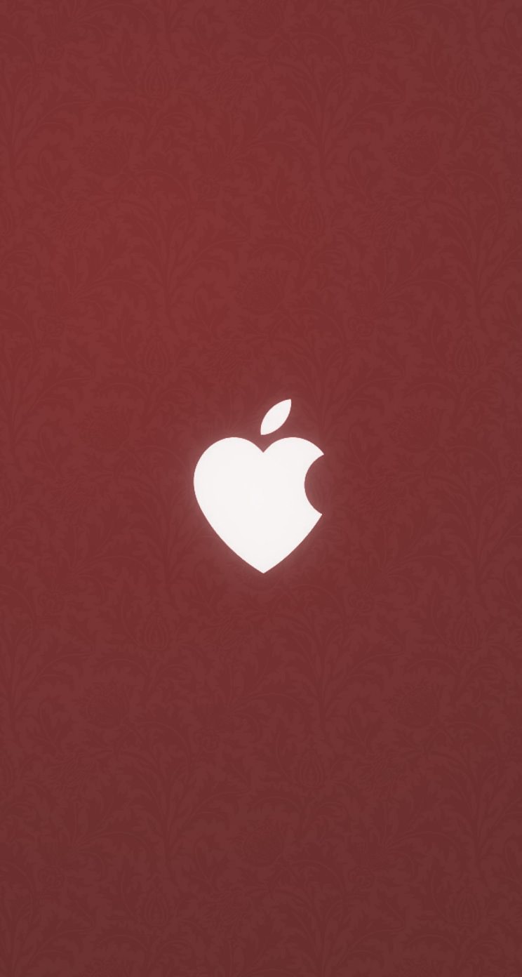 Appleハート赤 Wallpaper Sc Iphone5s Se壁紙