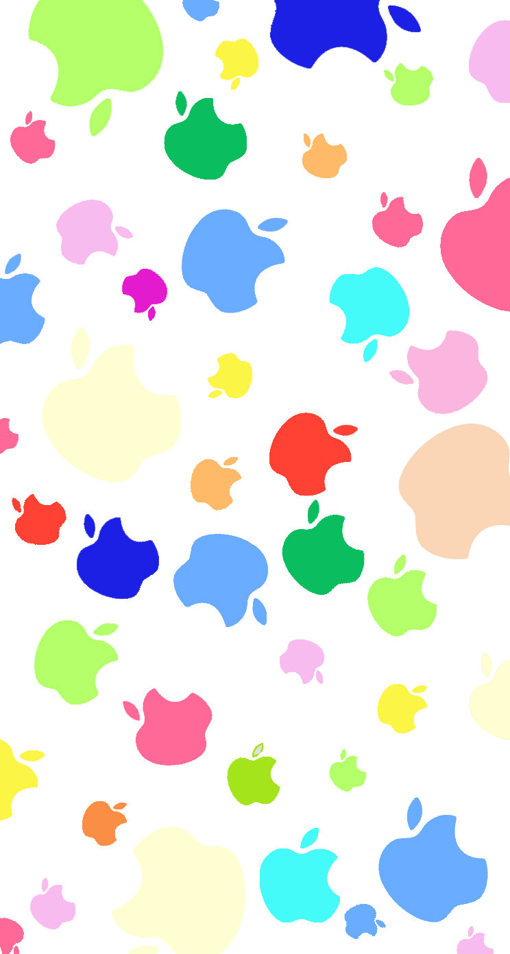 Appleロゴカラフル可愛い女子向け Wallpaper Sc Iphone5s Se壁紙