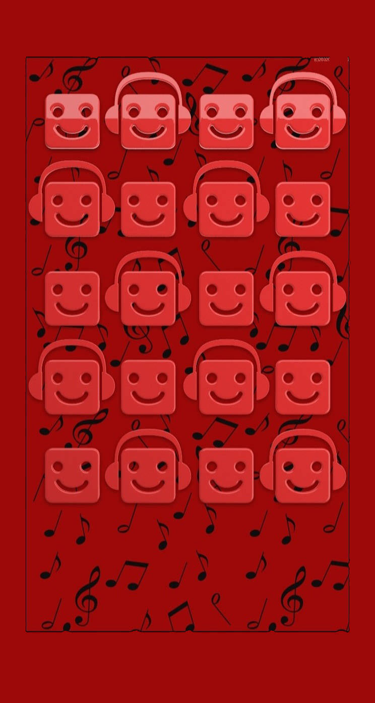 棚キャラ音楽赤音符 Wallpaper Sc Iphone5s Se壁紙
