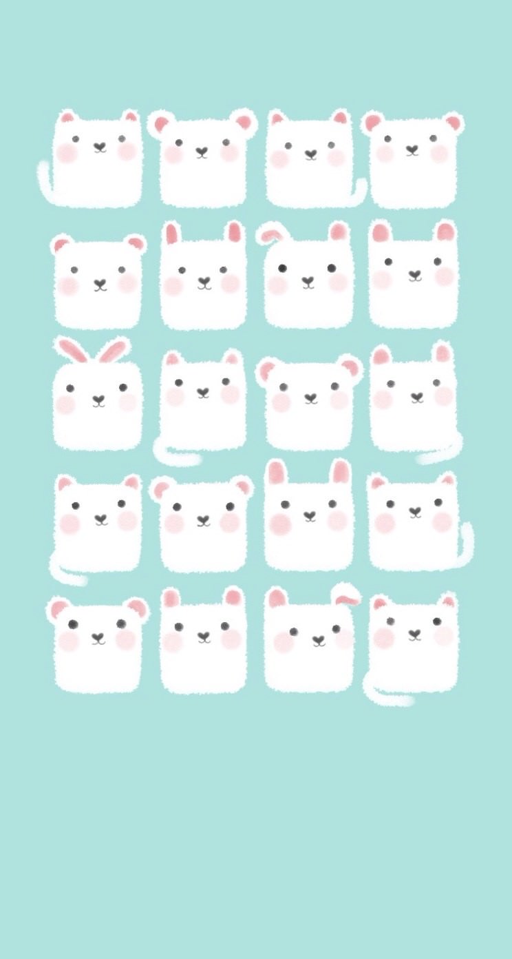 棚キャラ白青可愛い女子向け Wallpaper Sc Iphone5s Se壁紙