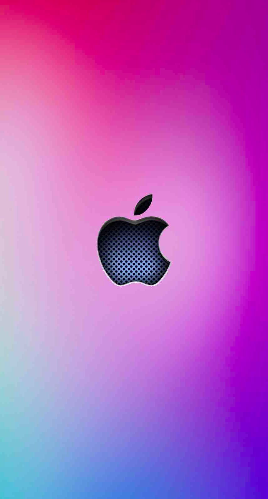 Appleロゴクール青紫銀 Wallpaper Sc Iphone6s壁紙