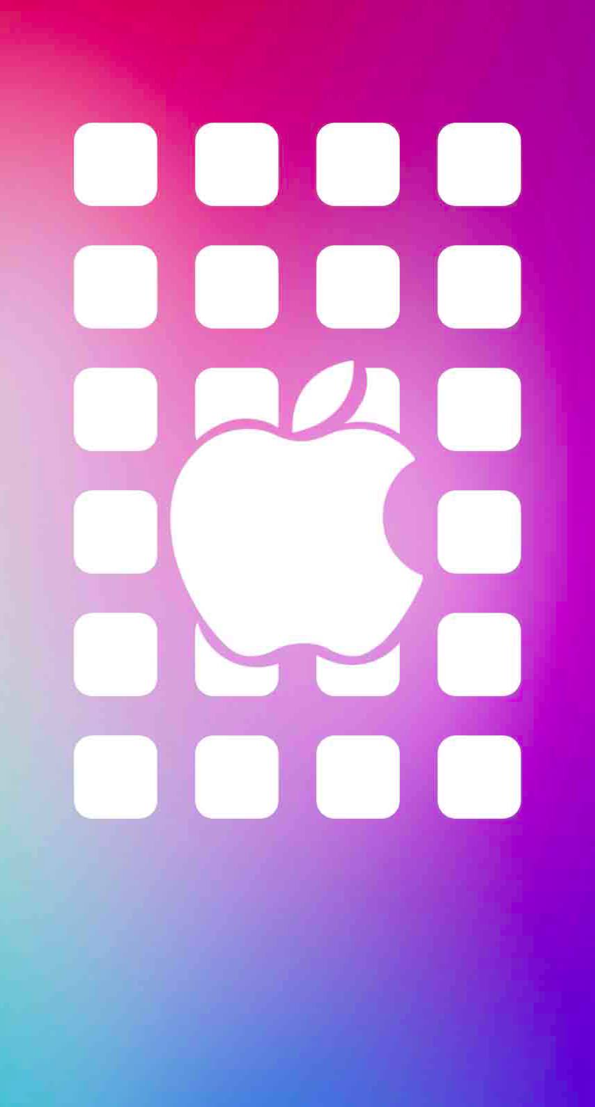 Appleロゴ棚赤青紫 Wallpaper Sc Iphone6s壁紙