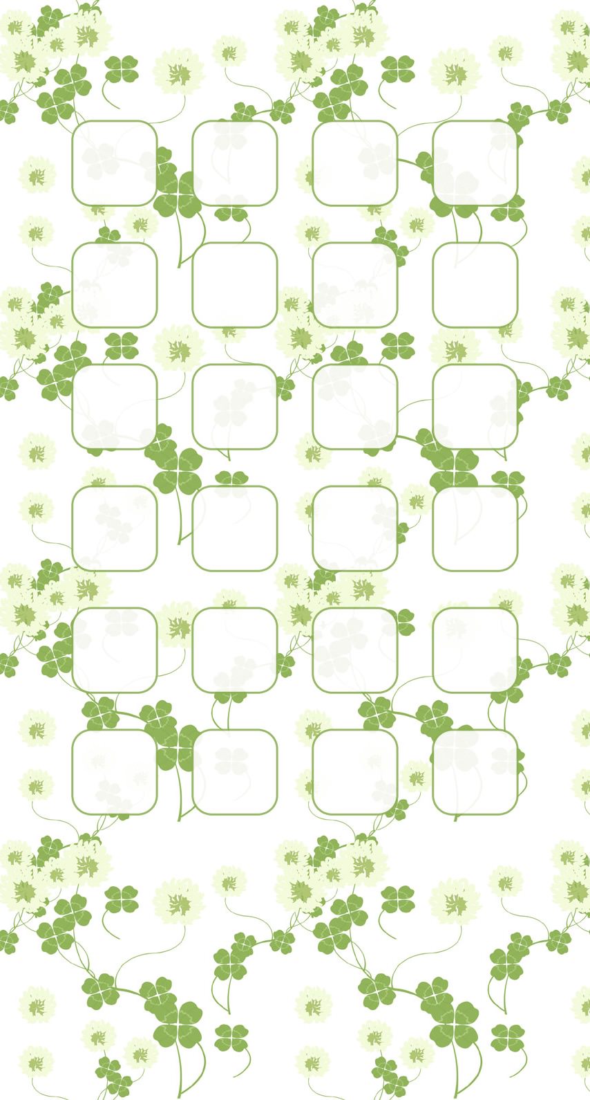 Clover Pattern Illustrations Green White Shelf Wallpaper Sc Iphone6s