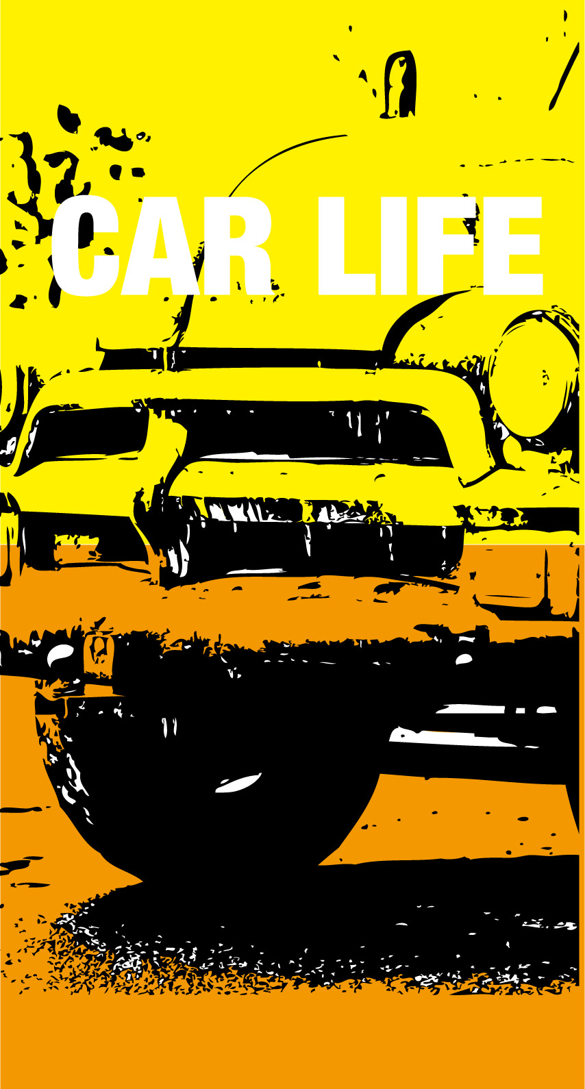 イラスト車黄橙car Life Wallpaper Sc Iphone6s壁紙
