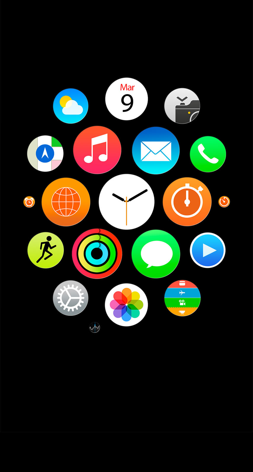 Apple Watch風黒 Wallpaper Sc Iphone6s壁紙