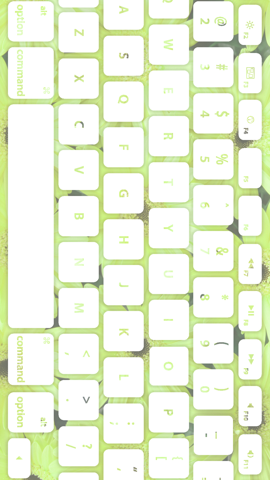 花キーボード黄緑白 Wallpaper Sc Iphone6splus壁紙