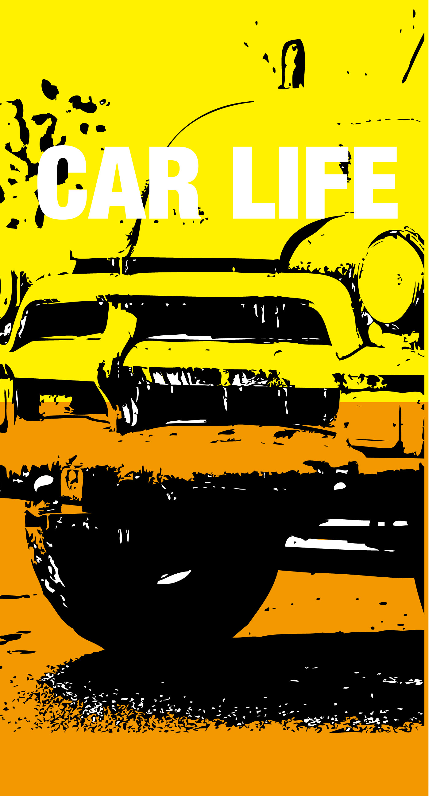 イラスト車黄橙car Life Wallpaper Sc Iphone6splus壁紙