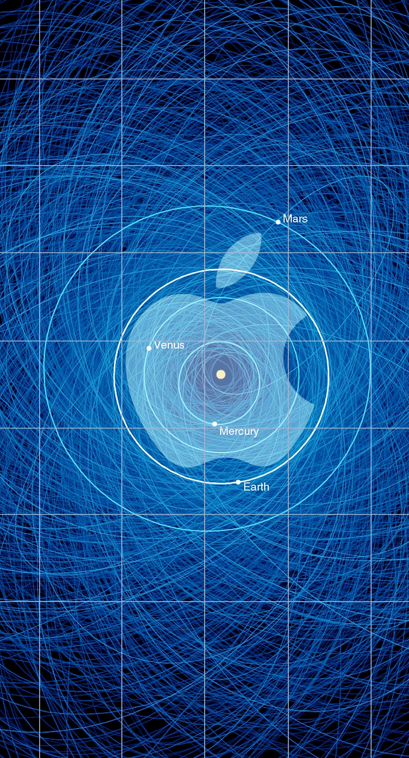 Appleロゴ棚クール青太陽系 Wallpaper Sc Iphone6splus壁紙