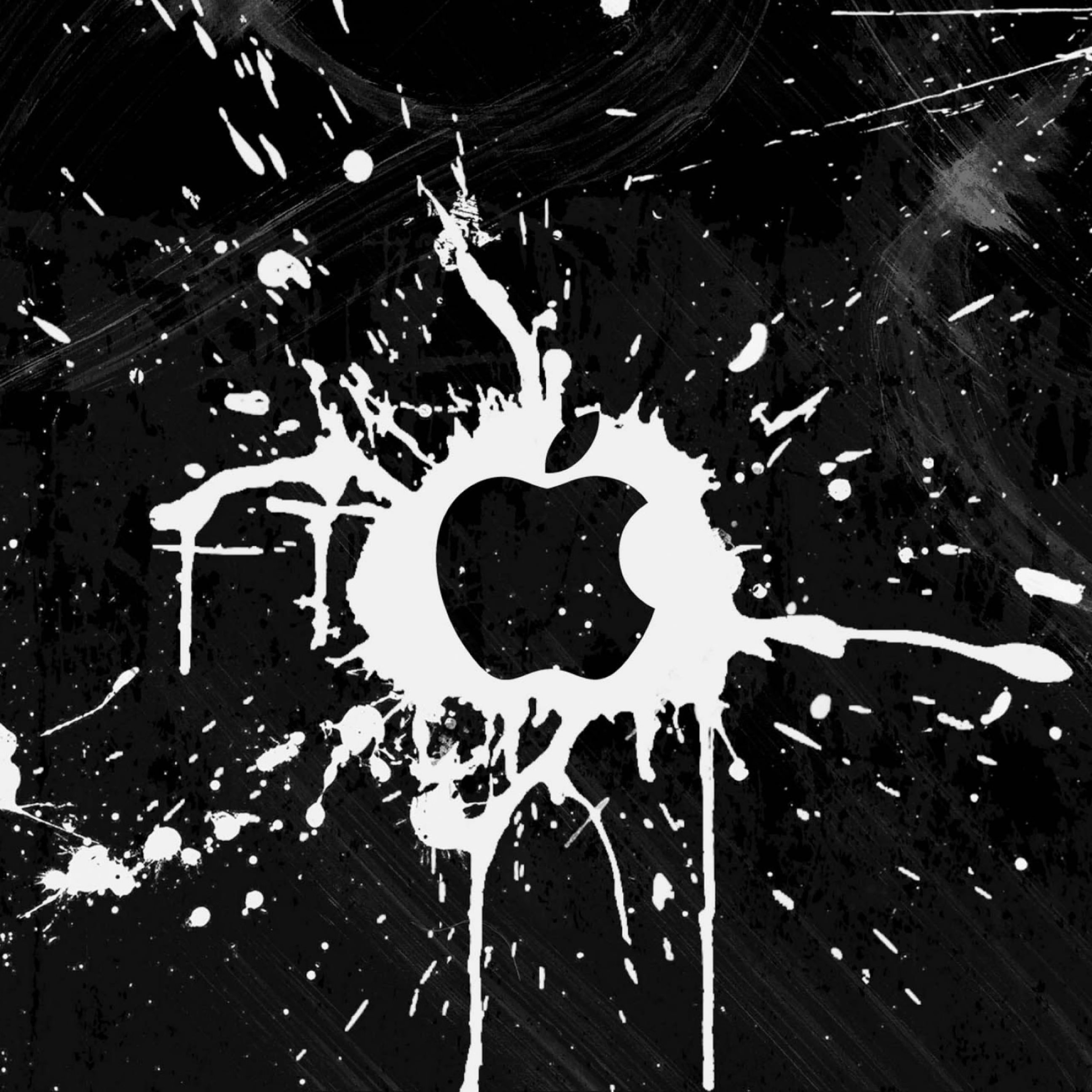 Apple Logo Black Paint Wallpaper Sc Iphone6splus