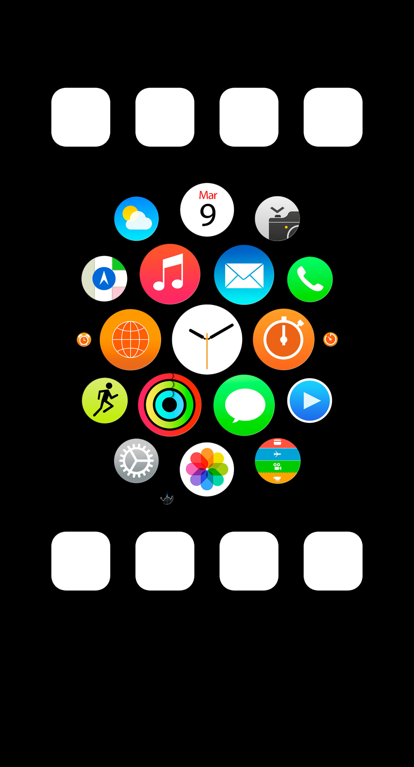 Apple Watch風黒棚 Wallpaper Sc Iphone7plus壁紙