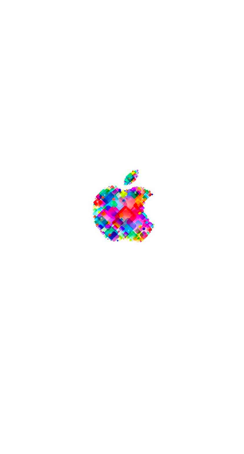 Appleロゴポップカラフル白 Wallpaper Sc Iphone8壁紙