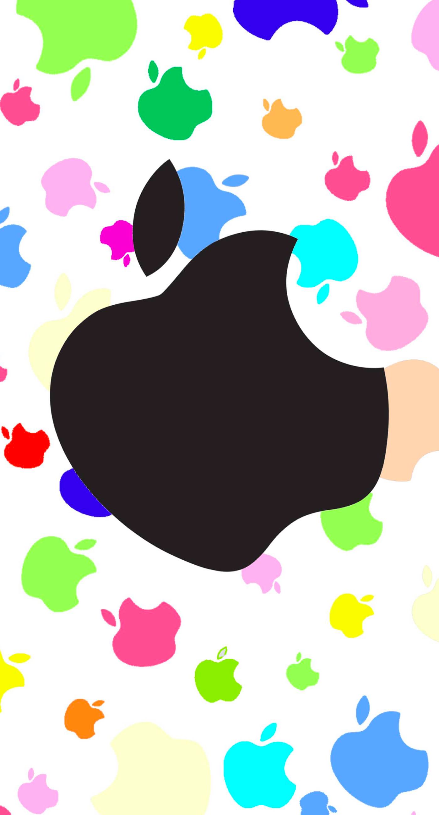 Apple logo colorful women for black | wallpaper.sc iPhone8Plus