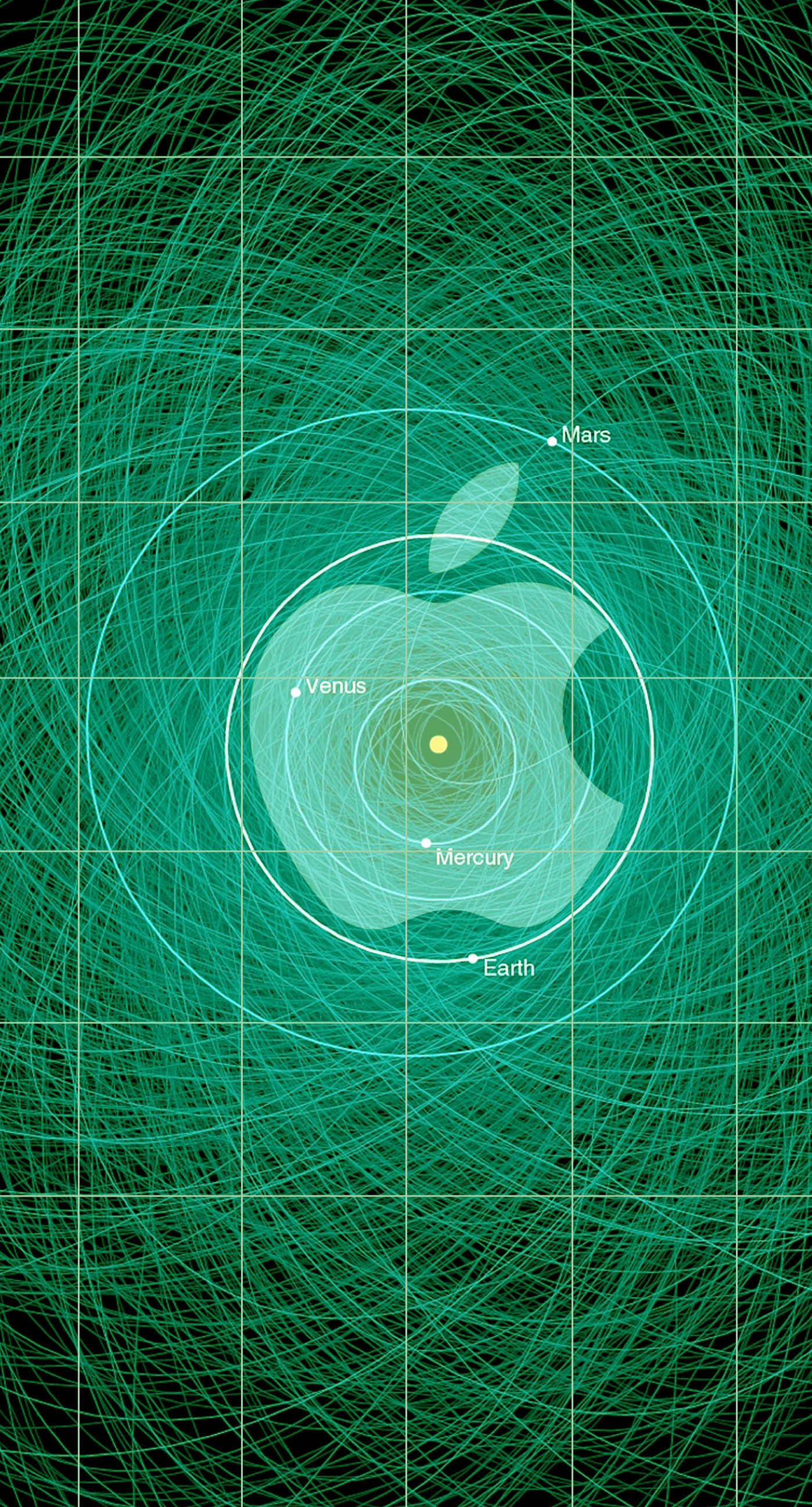 Appleロゴ棚クール緑太陽系 Wallpaper Sc Iphone8plus壁紙