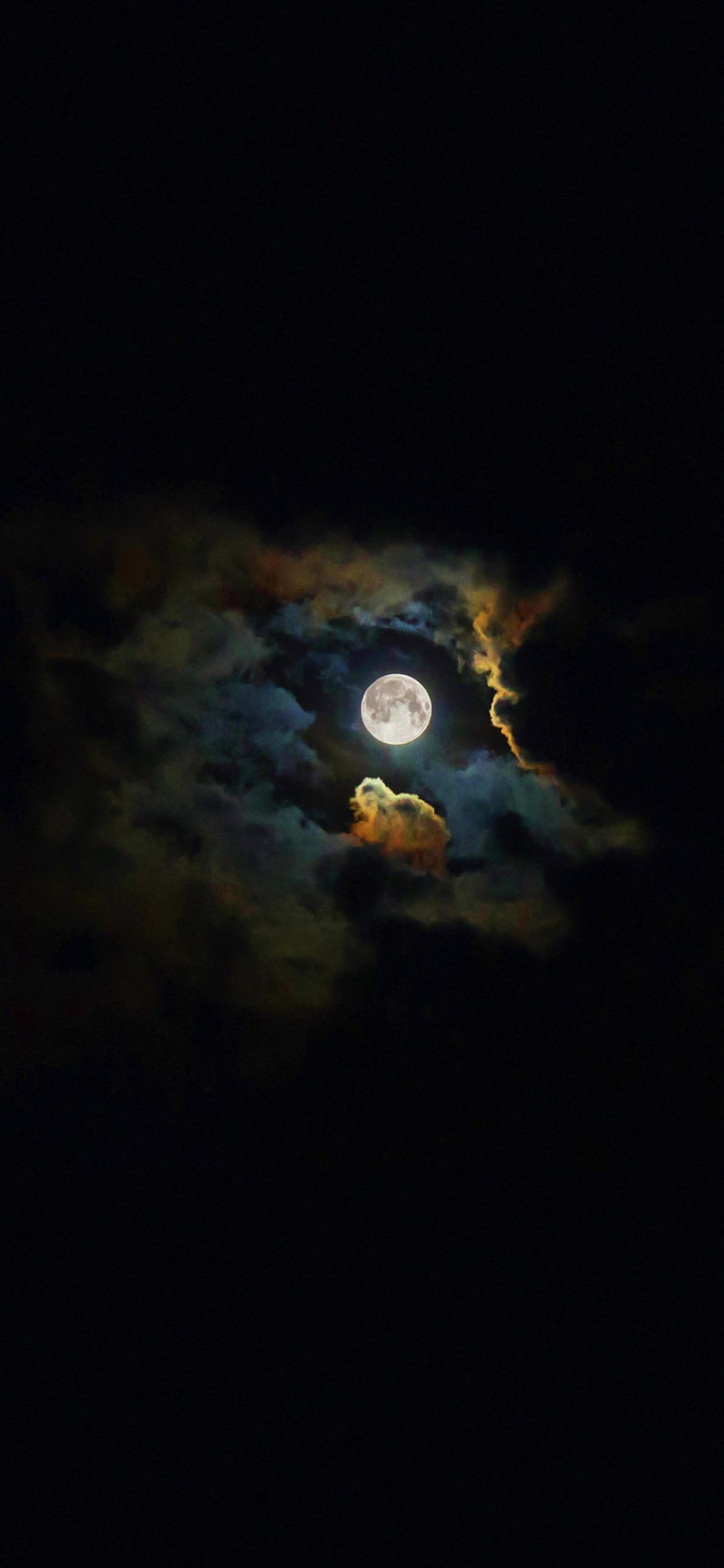 Landscape moon shiny black | wallpaper.sc iPhone XS Max